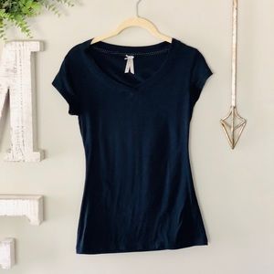 Navy Blue Scoop Neck Shirt